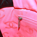 CHANEL Cambon Line Tote Bag Lamb Skin Black Silver CC Auth am10535V-21
