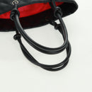 CHANEL Cambon Line Tote Bag Lamb Skin Black Silver CC Auth am10535V-7