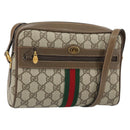 GUCCI GG Supreme Web Sherry Line Shoulder Bag PVC Beige 68 02 004 Auth am10537-1
