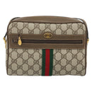 GUCCI GG Supreme Web Sherry Line Shoulder Bag PVC Beige 68 02 004 Auth am10537-2