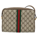 GUCCI GG Supreme Web Sherry Line Shoulder Bag PVC Beige 68 02 004 Auth am10537-3