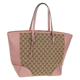 GUCCI GG Canvas Tote Bag Outlet Beige Gold pink 449242 Auth am10538V