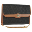 Christian Dior Honeycomb Canvas Chain Shoulder Bag Black Gold Auth am10539V-1