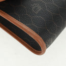 Christian Dior Honeycomb Canvas Chain Shoulder Bag Black Gold Auth am10539V-9