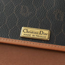 Christian Dior Honeycomb Canvas Chain Shoulder Bag Black Gold Auth am10539V-18