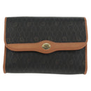 Christian Dior Honeycomb Canvas Chain Shoulder Bag Black Gold Auth am10539V-13