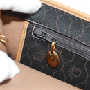 Christian Dior Honeycomb Canvas Chain Shoulder Bag Black Gold Auth am10539V-21