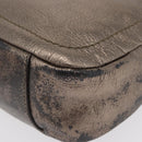 Salvatore Ferragamo Gancini Shoulder Bag Leather Silver Auth am10540-16