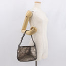 Salvatore Ferragamo Gancini Shoulder Bag Leather Silver Auth am10540-21