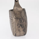 Salvatore Ferragamo Gancini Shoulder Bag Leather Silver Auth am10540-4