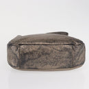 Salvatore Ferragamo Gancini Shoulder Bag Leather Silver Auth am10540-5