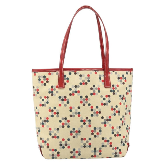 BURBERRY Blue Label Tote Bag Canvas Ivory Silver Auth am10541