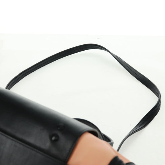 Chloe Alice Hand Bag Leather 2way Beige Black gold Auth am10542V