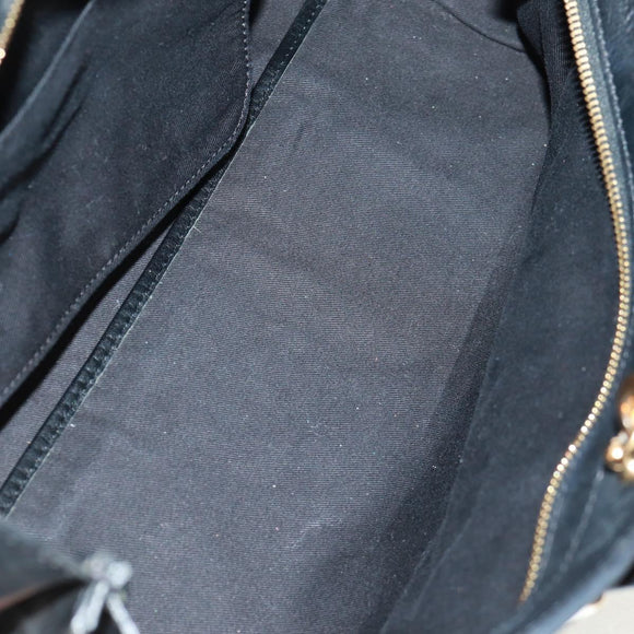 Chloe Alice Hand Bag Leather 2way Beige Black gold Auth am10542V