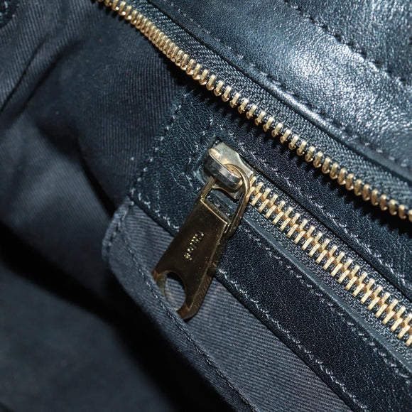 Chloe Alice Hand Bag Leather 2way Beige Black gold Auth am10542V