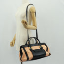 Chloe Alice Hand Bag Leather 2way Beige Black gold Auth am10542V-30