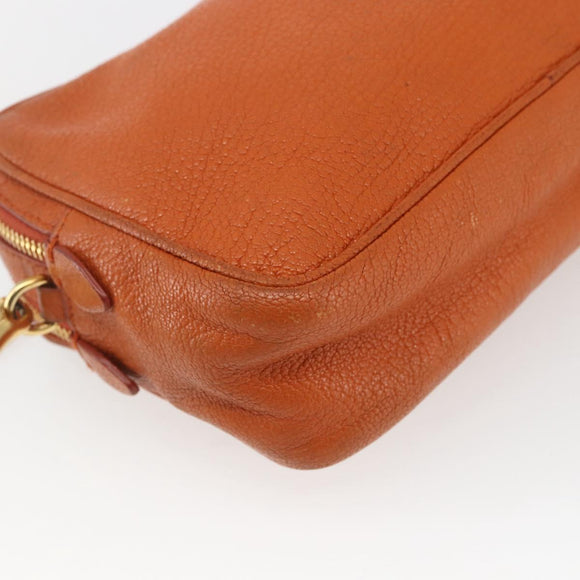 Miu Miu Umhängetasche Leder Orange Gold Auth am10543