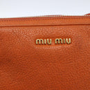 Miu Miu Umhängetasche Leder Orange Gold Auth am10543-17