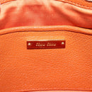 Miu Miu Umhängetasche Leder Orange Gold Auth am10543-18