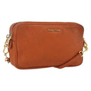 Miu Miu Umhängetasche Leder Orange Gold Auth am10543-1