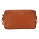 Miu Miu Umhängetasche Leder Orange Gold Auth am10543-13