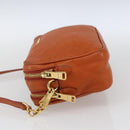 Miu Miu Umhängetasche Leder Orange Gold Auth am10543-3