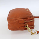 Miu Miu Umhängetasche Leder Orange Gold Auth am10543-4