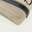 Chloe Woody Hand Bag Canvas 2way Ivory Gold Auth am10546V-18