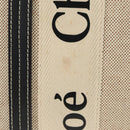 Chloe Woody Hand Bag Canvas 2way Ivory Gold Auth am10546V-5