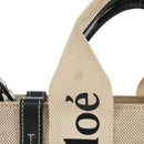 Chloe Woody Hand Bag Canvas 2way Ivory Gold Auth am10546V-6
