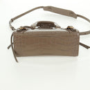 BALENCIAGA Neo Classic City Hand Bag Patent 2way Gray Gold 638524 Auth am10547SAM-5