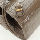 BALENCIAGA Neo Classic City Hand Bag Patent 2way Gray Gold 638524 Auth am10547SAM-15