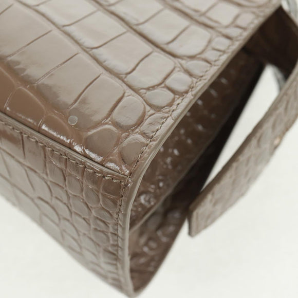 BALENCIAGA Neo Classic City Hand Bag Patent 2way Gray Gold 638524 Auth am10547AM