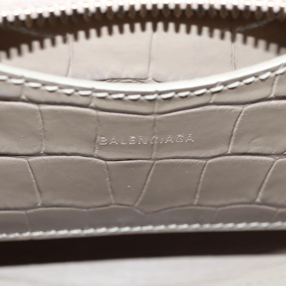 BALENCIAGA Neo Classic City Hand Bag Patent 2way Gray Gold 638524 Auth am10547SAM