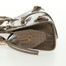 BALENCIAGA Neo Classic City Hand Bag Patent 2way Gray Gold 638524 Auth am10547SAM-3