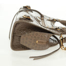 BALENCIAGA Neo Classic City Hand Bag Patent 2way Gray Gold 638524 Auth am10547SAM-4