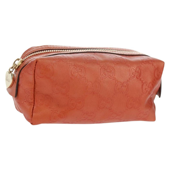 GUCCI GG Canvas Guccissima Pouch Leather Orange Gold 153228 Auth am10551V