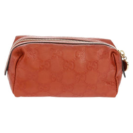 GUCCI GG Canvas Guccissima Pouch Leather Orange Gold 153228 Auth am10551V - 0