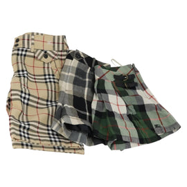 BURBERRY Nova Check Blue Label Pants Cotton 3 Set Beige Green black Auth am10552