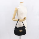 FENDI Jersey Mamma Baguette Shoulder Bag Nylon Black Silver Auth am10557-25