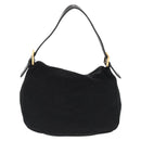 FENDI Jersey Mamma Baguette Shoulder Bag Nylon Black Silver Auth am10557-2