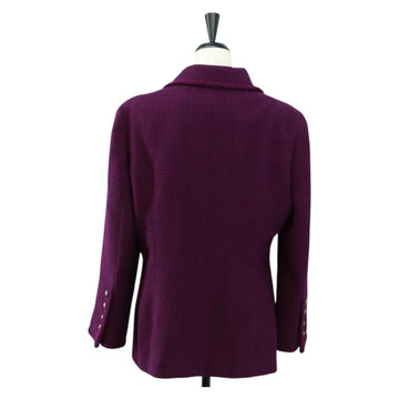 CHANEL Jacket Coat 44 Jacket Wool Purple CC Auth am10558SAV - 0