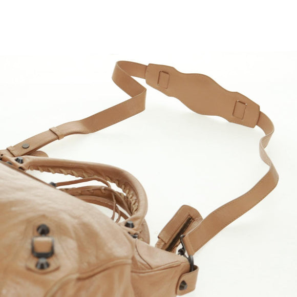 BALENCIAGA Classic Vero Hand Bag Leather Beige 235216 Auth am10563V