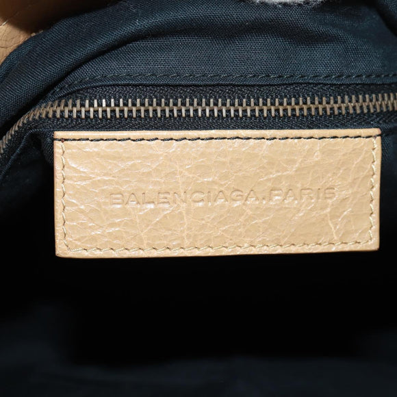 BALENCIAGA Classic Vero Hand Bag Leather Beige 235216 Auth am10563V