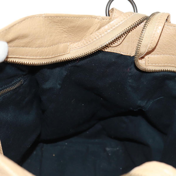 BALENCIAGA Classic Vero Hand Bag Leather Beige 235216 Auth am10563V