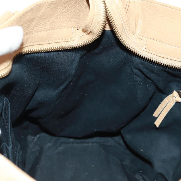 BALENCIAGA Classic Vero Hand Bag Leather Beige 235216 Auth am10563V