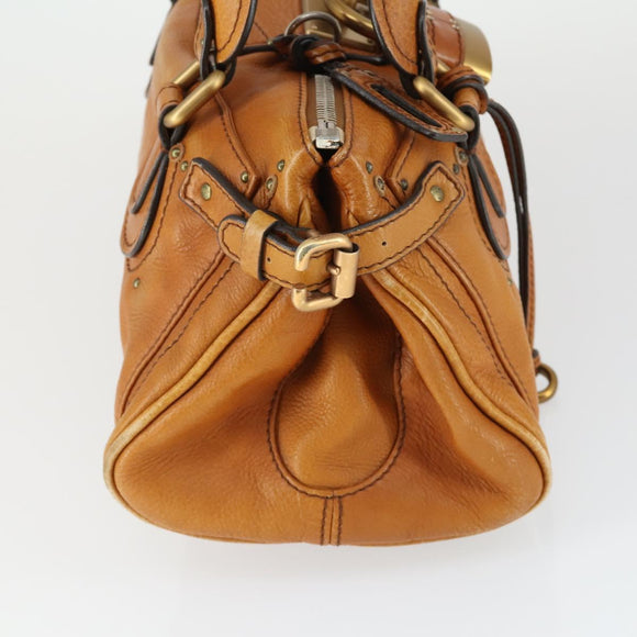 Chloe Paddington Hand Bag Leather Brown Gold Auth am10564V