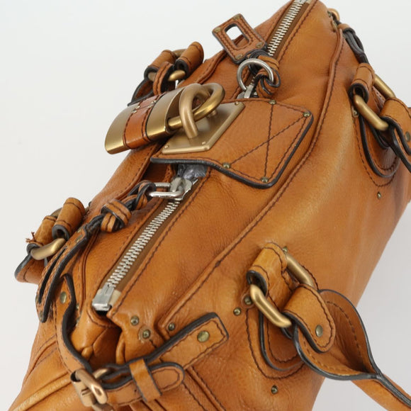 Chloe Paddington Hand Bag Leather Brown Gold Auth am10564V