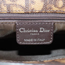Christian Dior Chain Trotter Canvas Hand Bag PVC Brown Silver Auth am10565V-15