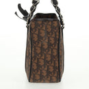 Christian Dior Chain Trotter Canvas Hand Bag PVC Brown Silver Auth am10565V-4